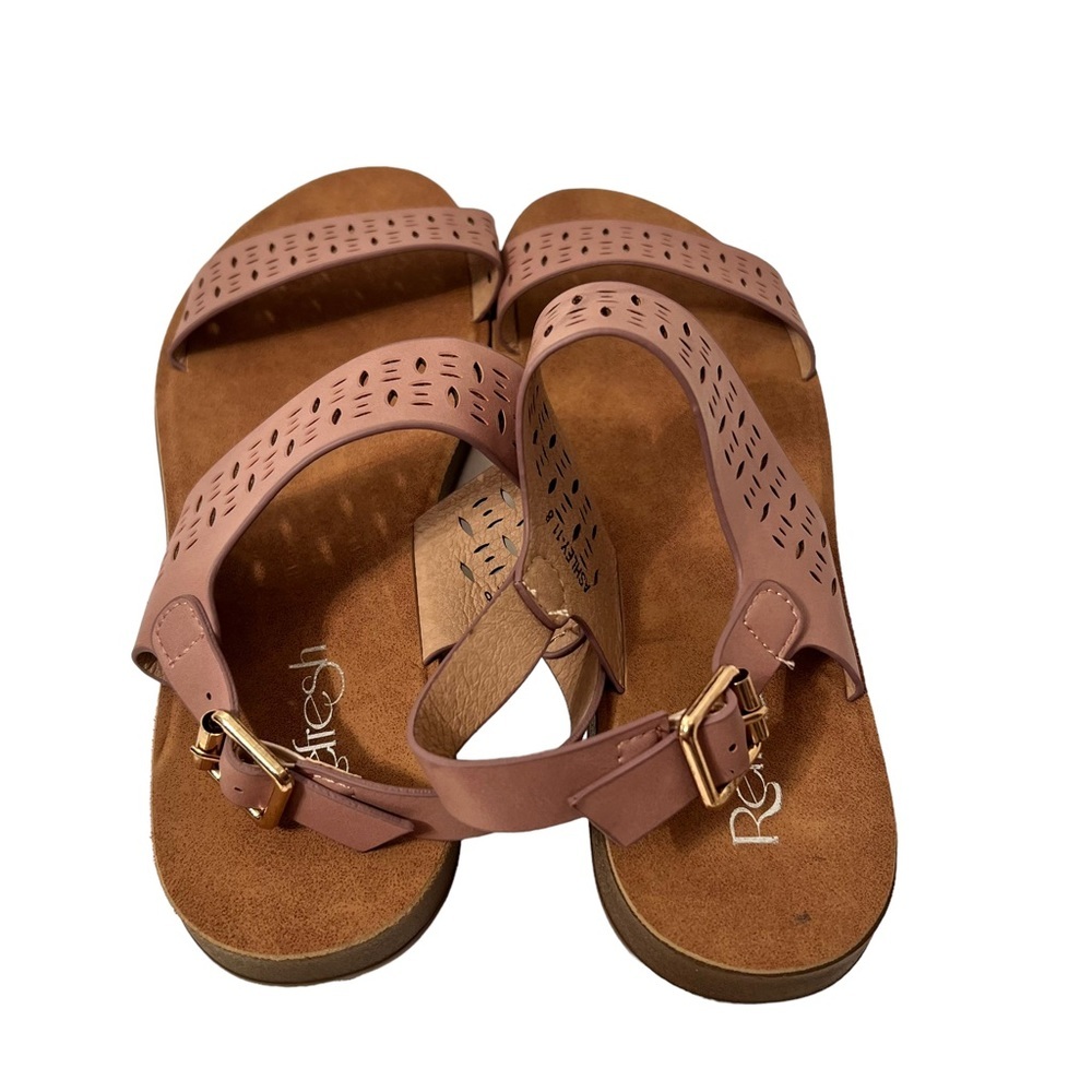 Refresh Women’s Ashley Open Cutwork Straps  Slingback Sandals Mauve Size 8 NWOT - Picture 4 of 6